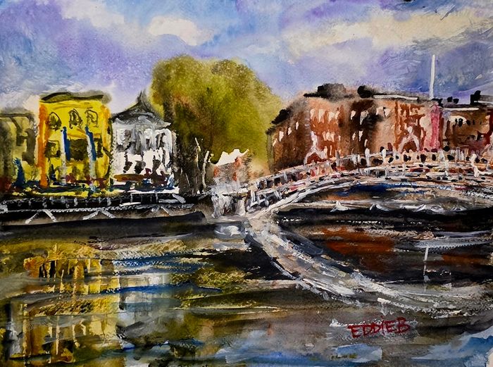 halfpenny bridge watercolour