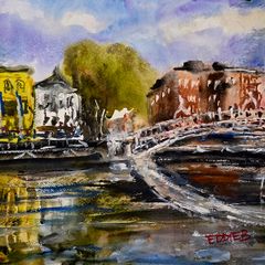 halfpenny bridge watercolour