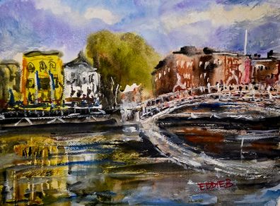 halfpenny bridge watercolour