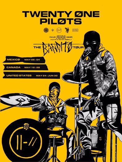 Twenty One Pilots - Bandito Tour - Americas - Rare Mini Print/Poster