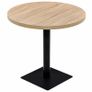Bistro Table MDF and Steel Round 80x75 cm Oak Colour Image 2