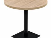 Bistro Table MDF and Steel Round 80x75 cm Oak Colour