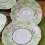 Bell china square plates, green china Image 4