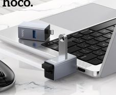 Hoco HB54A 3-In-1 Type-C To USB 2.0  2 / USB 3.0 Converter Metal Gray