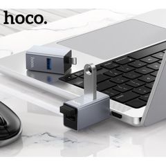 Hoco HB54A 3-In-1 Type-C To USB 2.0  2 / USB 3.0 Converter Metal Gray