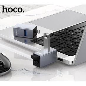 Hoco HB54A 3-In-1 Type-C To USB 2.0  2 / USB 3.0 Converter Metal Gray