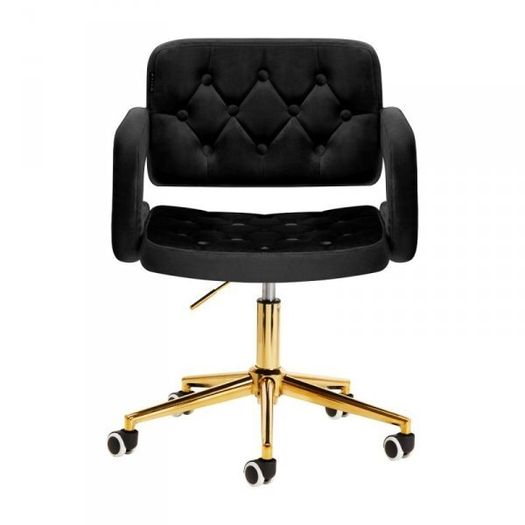 Black velvet swivel chair