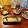 Antique Ram's Head Brass Partner's Desk Set Image 3