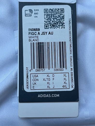 Italy Football Jersey White Size XL
