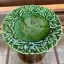 Green Majolica Raised Cabbage Leaf Rim Individual Plate Olfaire Portugal Image 2