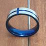 Band Ring with Cobalt Blue Inlay Image 2