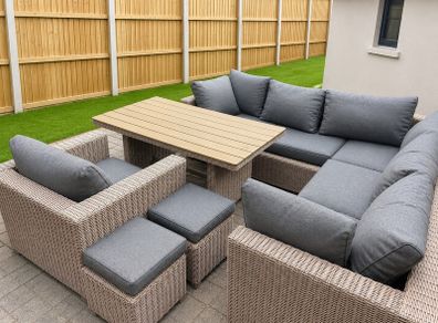 Outdoor Scene Rattan 9 piece set