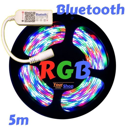Bluetooth 5M 5050 RGB 60 Led SMD Flexible Fairy Kitchen PC TV Home Light Home Bar DJ Light Effect Bar Club Band Strobe Strip Lamp 24 key IR Remote