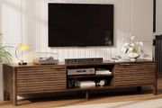 Wooden TV Stand Cabinet - 180cm Long TV Unit With Storage And Adjustable Shelves, Television Console Table for TVs up to 80 inch, Media Entertainment Center For Living Room Bedroom, Walnut