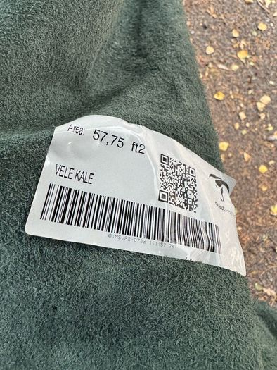 5  x Full Leather Hides - Crest Leather "Vele-Kale" Green (285 Sq Ft Total)
