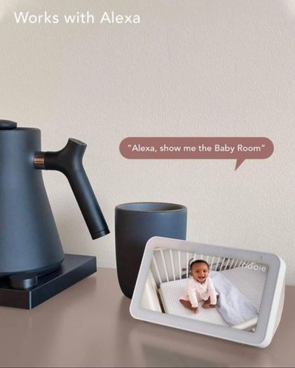 Baby Monitor WiFi Dog Pet Camera Indoor,360-degree Wireless IP Camera,1080P Home Security Camera,Motion Tracking,Night Vision,Works with Alexa