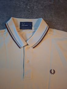 Fred Perry Mens Twin Tipped Polo Shirt White Medium