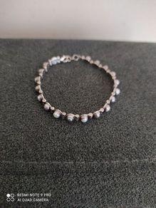 Silver 925 hallmarked, freshwater pearl bracelet