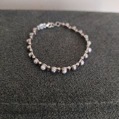 Silver 925 hallmarked, freshwater pearl bracelet