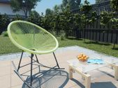 Outdoor Rocking Moon Chair Poly Rattan Green