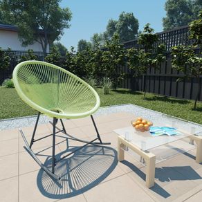 Outdoor Rocking Moon Chair Poly Rattan Green