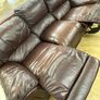 Brown Leather Recliner Sofa Image 4