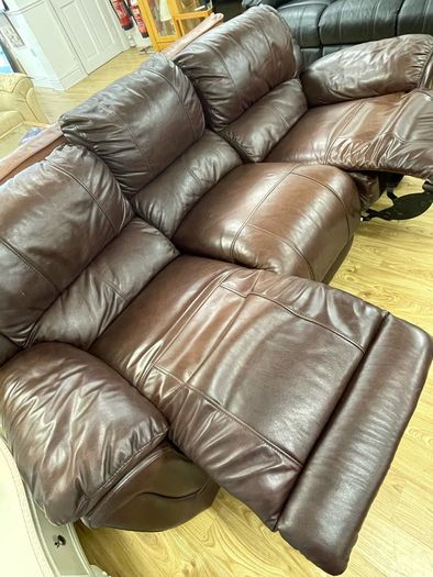 Brown Leather Recliner Sofa