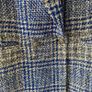 Zara Structured Longline Plaid Tweed Blazer Coat - Blue & Gray Image 5