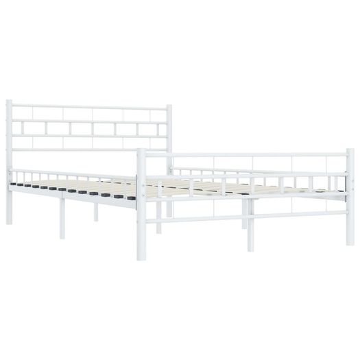 Bed Frame White Metal 120x200 cm