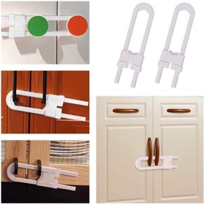6 Pcs Sliding Cabinet Locks Reusable U-Shaped Child Cabinet Locks Easy to Use U Shaped Baby Safety Locks for Bathroom Storage Door Kitchen