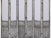 6-Panel Room Divider Grey 210x165 cm Fabric