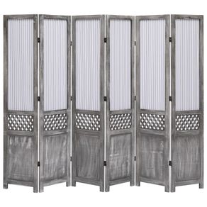 6-Panel Room Divider Grey 210x165 cm Fabric