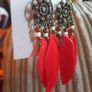 red feather dream catcher earrings Image 3
