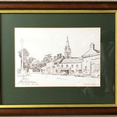 Fergus A Ryan Drawing of Malahide Main Street