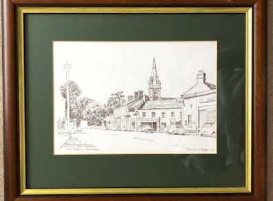 Fergus A Ryan Drawing of Malahide Main Street