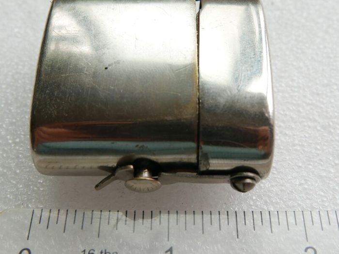Antique Chrome Nickel Plated Metal Case Travel Bottle Ink - Scent Perfume