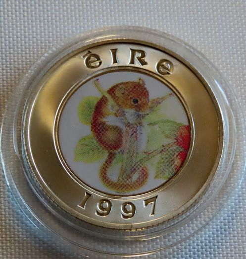 Ireland 25 Euro 1997 Silver Proof Piedfort Coloured Dormouse - 500 mintage
