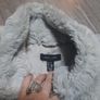 New look grey soft fur jacket Image 4