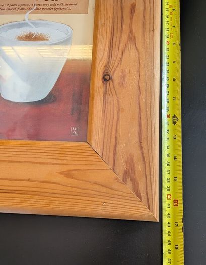 Pair Kitchen Prints Cappuccino Chianti Framed Coffee Wine Wall Art