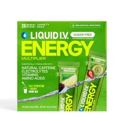 Liquid I.V. ENERGY Multiplier 26-Pack  Natural Caffeine + Electrolytes American Import