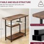 Sofa Side Table for Living Room, Narrow Side Table, 3-Tier End Table for Small Spaces with Wide Storage Tabletop, Slim Nightstand for Bedside, Bedroom, Couch, Rustic Brown Image 3