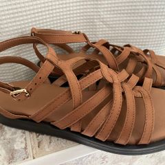 Forever Comfort Leather Gladiator Style Sandals