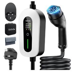 EV Charger Cable Type 2 to 3 Pin Plug 32.81Ft/10M Electric Car Charger 3kW, [6/8/10/13A] Type 2 Charging Cable 3 Pin IP65 Advanced Protection Suitable for EVs & PHEVs
