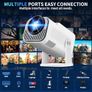 Mini Projector 4K 1080P Full HD Video Portable Projector Support with WiFi 6 & Bluetooth 5.2, Auto Keystone Adjustment Built-in Apps Smart with 270 Rotation for USB/TV Stick/HDMI-White Image 2