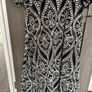 Flattering Black & Cream embroidered dress Image 3