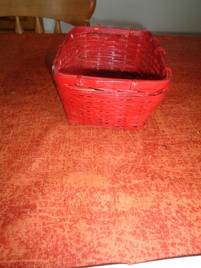 Red Square Wicker Basket for Sale