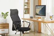 Office Chair Mesh Chair with Adjustable Height Black