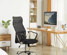 Office Chair Mesh Chair with Adjustable Height Black
