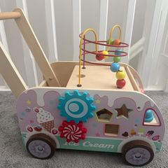 Squirrel play wooden ice cream cart/wagon