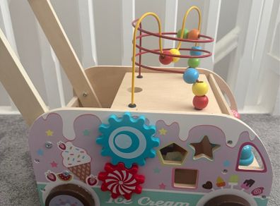Squirrel play wooden ice cream cart/wagon